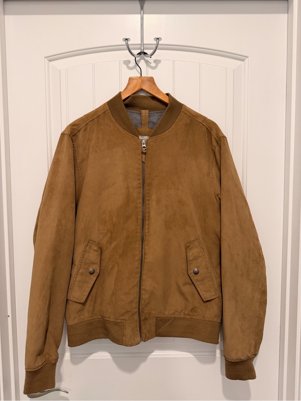 MANGO Man Brown Suede Bomber Jacket - Classic Casual Coat